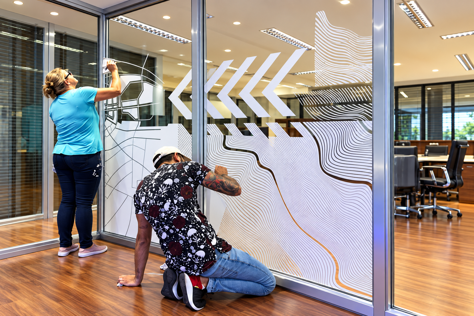 Vitrine adesivada com impressão digital